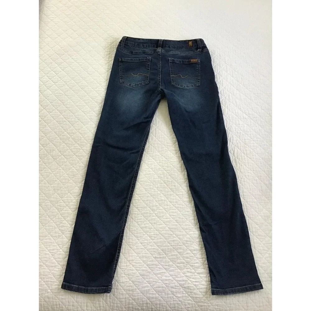 7 For All Mankind Slimmy Dark Wash Slim Fit Straight Leg Jeans Size 16 Girls EUC